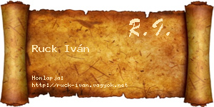 Ruck Iván névjegykártya